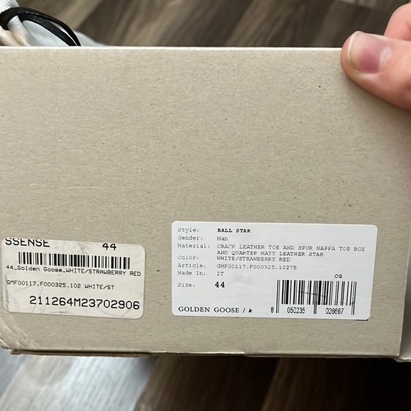 Golden Goose Ballstar 44 White/Strawberry Red Pre-Distressed - Picture 12 of 14